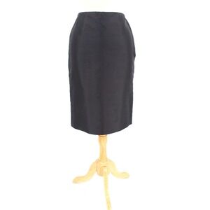 CARLISLE Silk Skirt size 4 Pencil Straight Black Textured Classic Office Goth